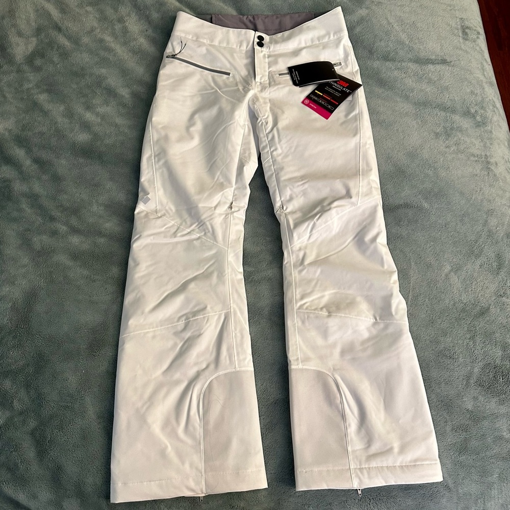 Obermeyer Bliss ski pants, white, size 8